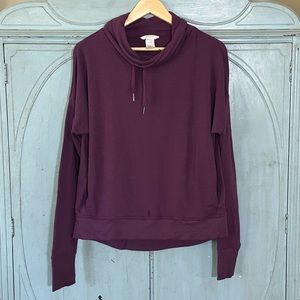 EUC Cowlneck Jockey Sweatshirt with pockets and thumb holes size small